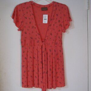2/$15 The Rag Story Top Juniors Medium Jr M NWT $38 Orange Layering Top Vest